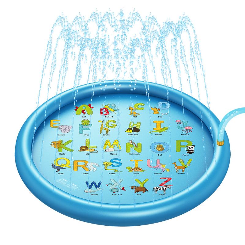 Wevon Splash Pad 67 Ίντσες Sprinkler Play Mat Pad Για Παιδιά Πισίνα Για Υπαίθρια Παιχνίδια Νερού Εκμάθηση Εκπαιδευτική Για Νήπια Αγόρια Κορίτσια