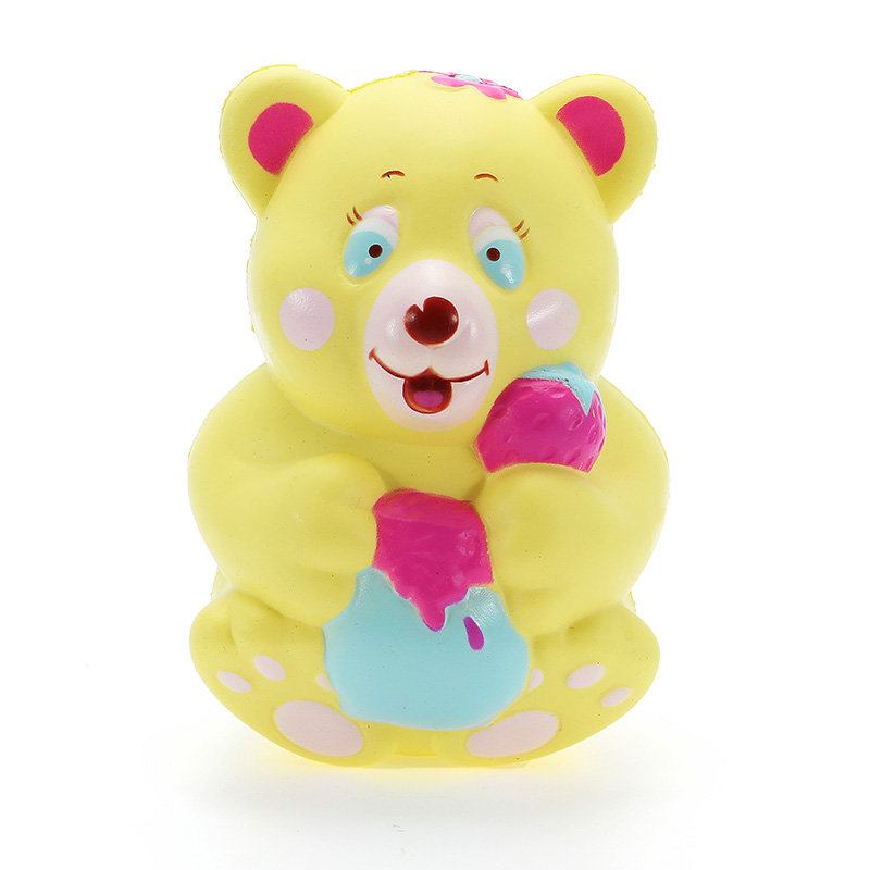 Xinda Squishy Strawberry Bear Holding Honey Pot 12cm Slow Rising With Packaging Collection Gift Game