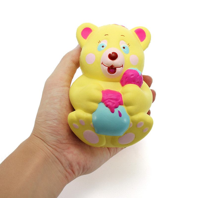 Xinda Squishy Strawberry Bear Holding Honey Pot 12cm Slow Rising With Packaging Collection Gift Game