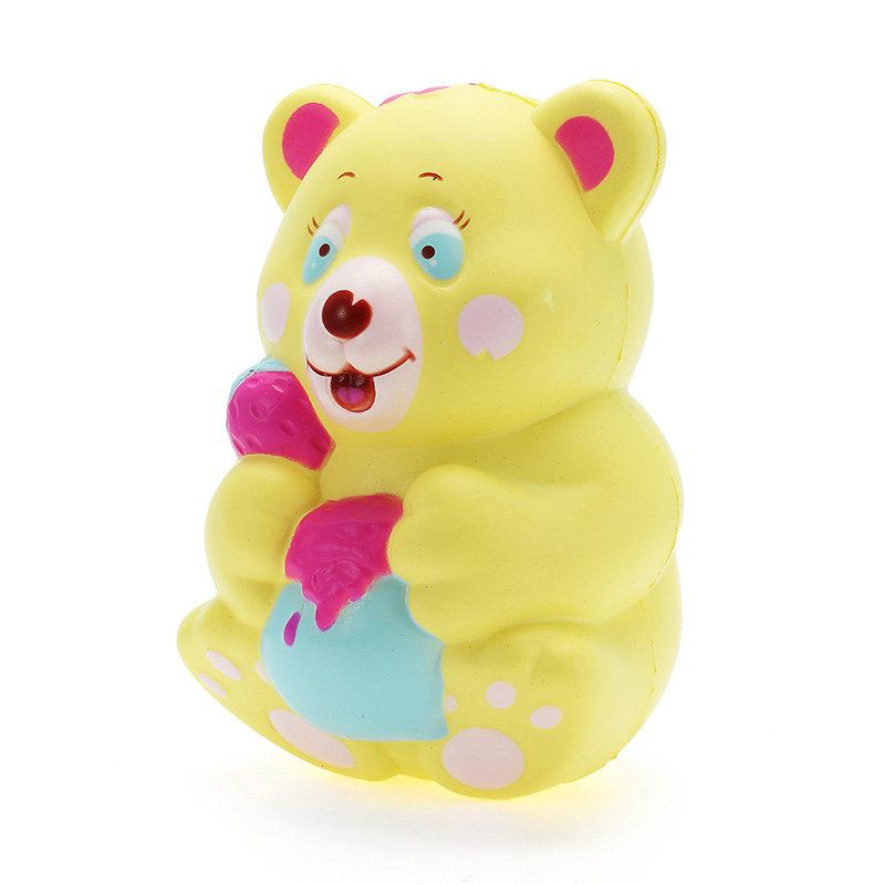 Xinda Squishy Strawberry Bear Holding Honey Pot 12cm Slow Rising With Packaging Collection Gift Game