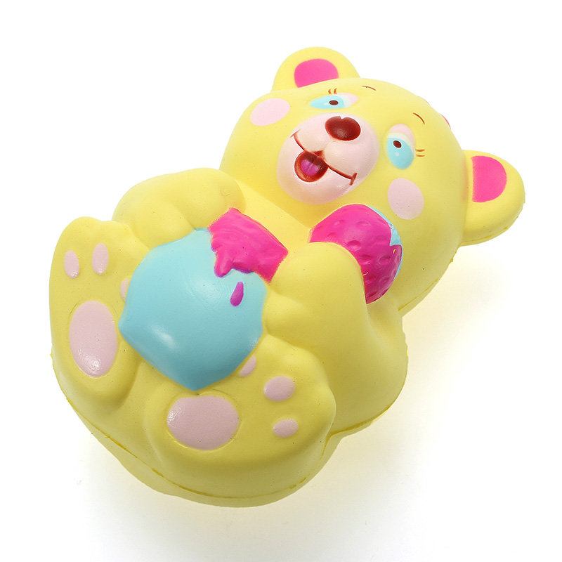 Xinda Squishy Strawberry Bear Holding Honey Pot 12cm Slow Rising With Packaging Collection Gift Game