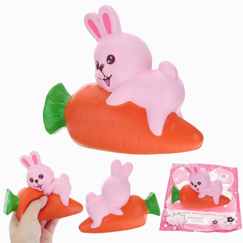 Yunxin Squishy Rabbit Bunny Που Κρατά Καρότο 13 Εκ. Αργά Ανεβαίνει Με Συλλογή Δώρου Διακοσμητικό Παιχνίδι