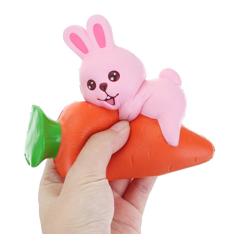 Yunxin Squishy Rabbit Bunny Που Κρατά Καρότο 13 Εκ. Αργά Ανεβαίνει Με Συλλογή Δώρου Διακοσμητικό Παιχνίδι