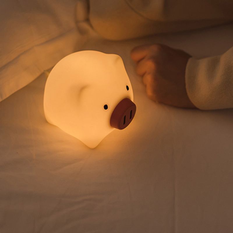 Pig Night Light Ultrasoft Δώρο Piggy Από Σιλικόνη Φιλικό Προς Το Δέρμα Για Κορίτσια Ή Παιδιά