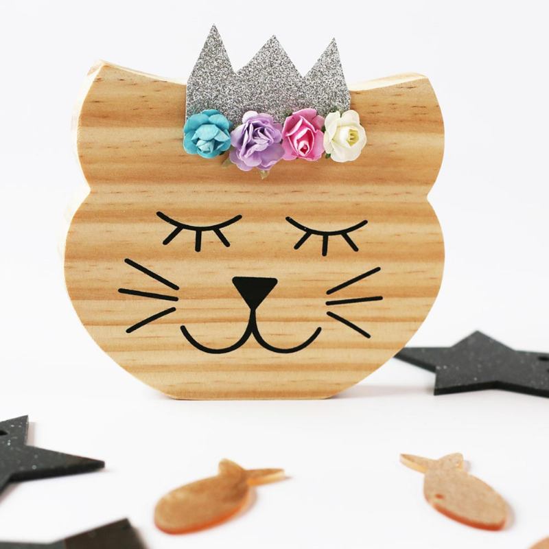 Rabbit Bear Fox Wood Craft Στολίδι Για Μωρό Παιδικό Δωμάτιο Αξεσουάρ Nordic Decoration Photography Prop