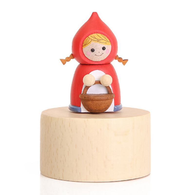 Wood Rhyme Box Mini Lovely Cartoon Design Εγχειρίδιο Περιστρεφόμενο Μουσικό Κουτί Μικρού Μεγέθους Διακοσμητικό Δώρο Χειροποίητου Για Παιδιά Που Λάτρεις Της Οικογένειας