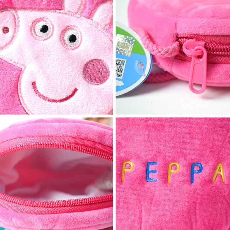 Χαριτωμένο Peppa George Pig Μικρή Στρογγυλή Παιδική Τσάντα Ώμου Ultrasoft Βελούδινη Βαμβακερή Χιαστί Για Κορίτσια Αγόρια