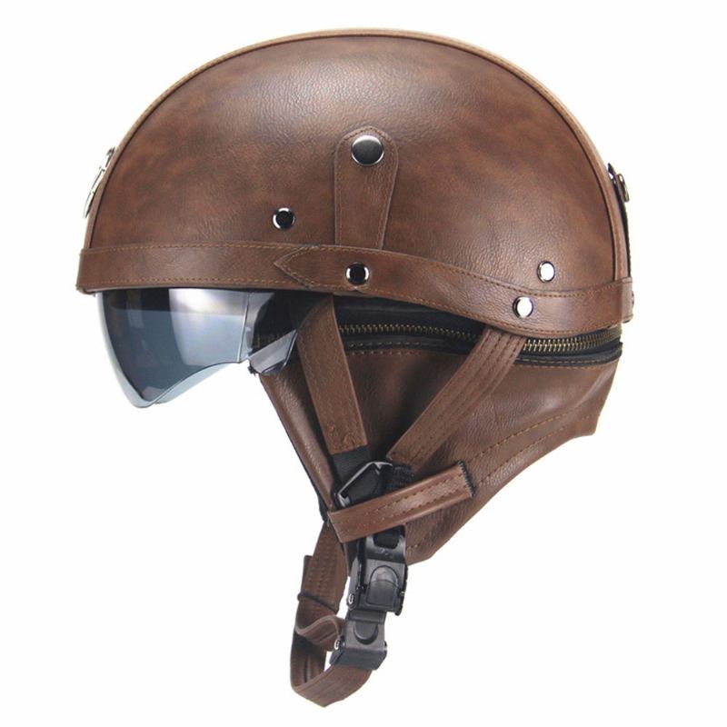 Κράνος Μισού Κεφαλιού Abs Pu Υλικό Breathable Buffer Helm Απορρόφηση Υγρασίας Κάλυμμα Κεφαλής Ασφαλές Για Harley Riding Για Άνδρες Γυναικεία Αντι-υπεριώδης Καπάκι Αντιθαμβωτικό Καπέλο