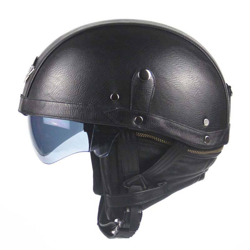 Κράνος Μισού Κεφαλιού Abs Pu Υλικό Breathable Buffer Helm Απορρόφηση Υγρασίας Κάλυμμα Κεφαλής Ασφαλές Για Harley Riding Για Άνδρες Γυναικεία Αντι-υπεριώδης Καπάκι Αντιθαμβωτικό Καπέλο