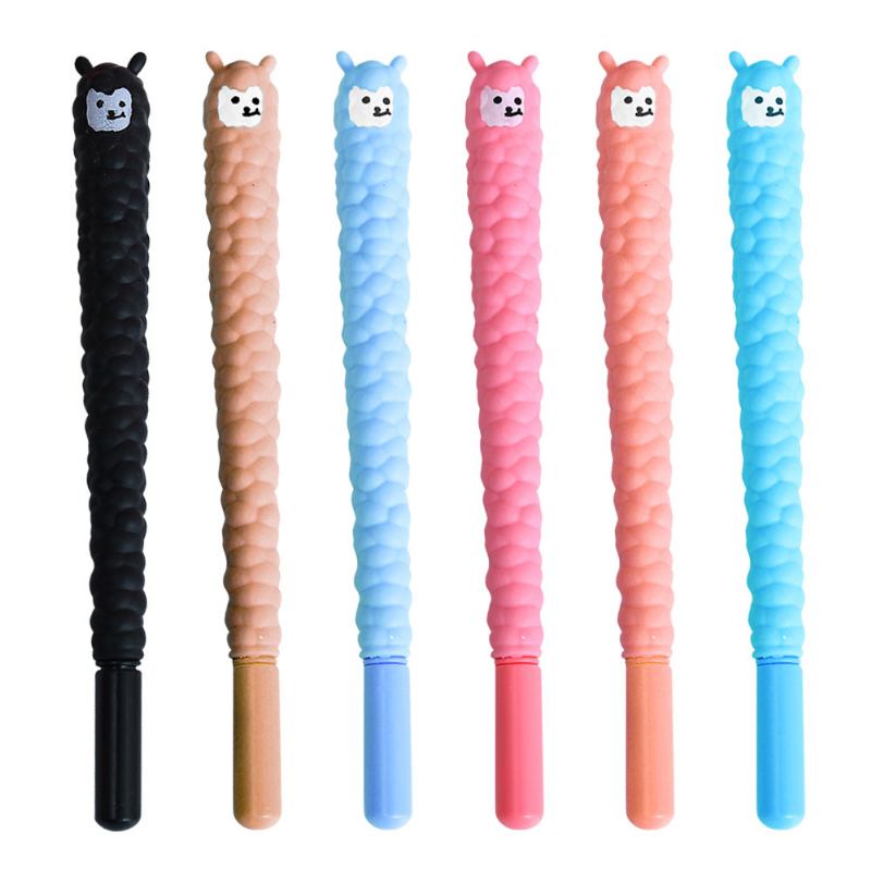 Cute Alpaca Soft Rubber Neutral Pen Student Examination Μαύρο Μελάνι Gel Στυλό Γραφής Αναλώσιμα Signature 0.5mm