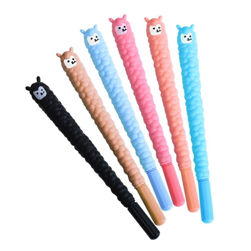 Cute Alpaca Soft Rubber Neutral Pen Student Examination Μαύρο Μελάνι Gel Στυλό Γραφής Αναλώσιμα Signature 0.5mm