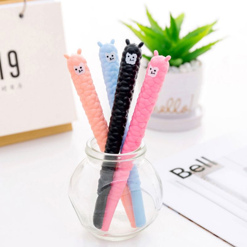 Cute Alpaca Soft Rubber Neutral Pen Student Examination Μαύρο Μελάνι Gel Στυλό Γραφής Αναλώσιμα Signature 0.5mm