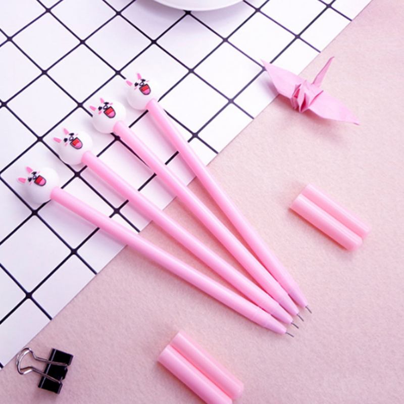 Cute Gel Pen - Cartoon Rabbit Neutral Pen Μαύρο 0.38mm