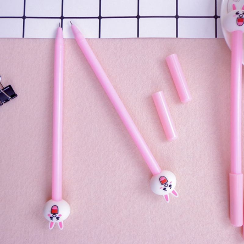 Cute Gel Pen - Cartoon Rabbit Neutral Pen Μαύρο 0.38mm