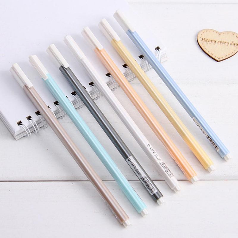 Young Macaron Color Needle Tip Neutral Pen Students Examination Gel Pen Black Ink 0.5mm