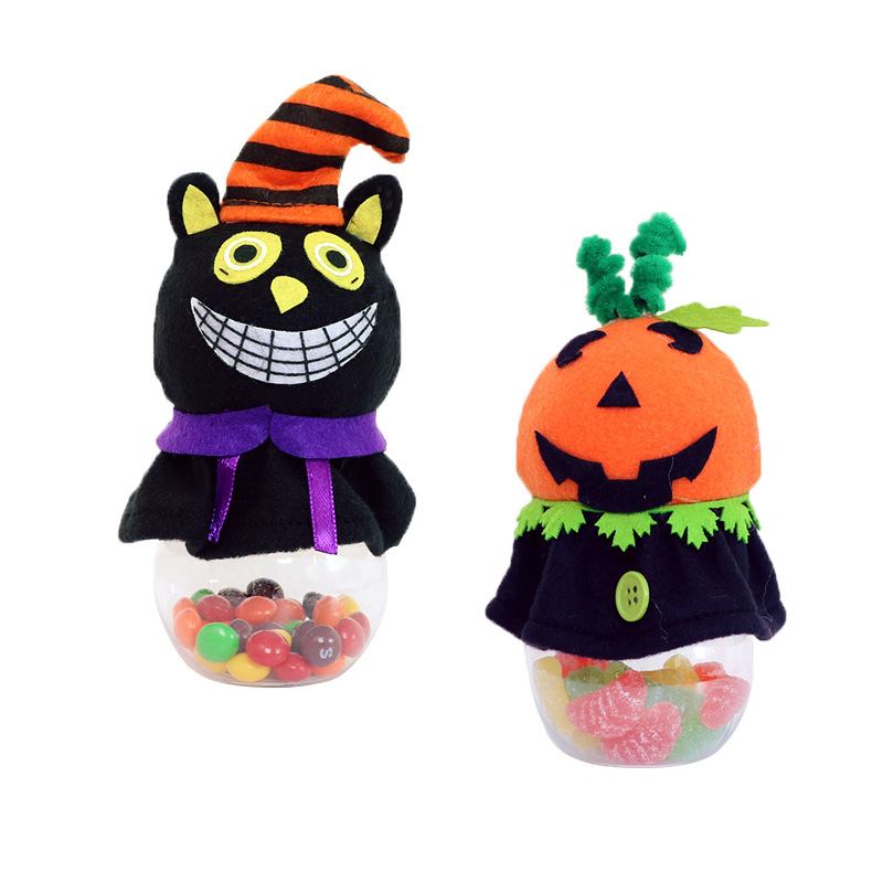 2023 Halloween Decorations Creative Black Cat Pumpkin Transparent Candy Jars Ghost Festival Mall Events Now