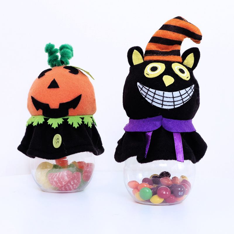 2023 Halloween Decorations Creative Black Cat Pumpkin Transparent Candy Jars Ghost Festival Mall Events Now