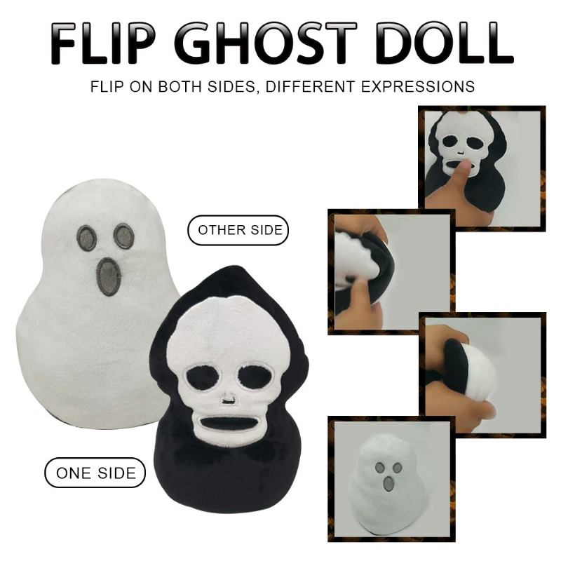 2023 New Cute Flip Halloween Doll Double Βελούδινο Παιχνίδι Για Παιδιά Και Μαθητές