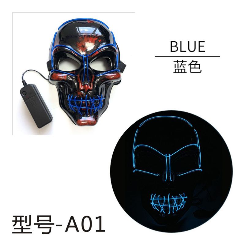 2023 New Halloween Horror Led Glowing Mask El Skull