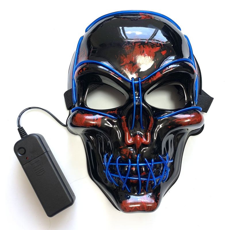 2023 New Halloween Horror Led Glowing Mask El Skull