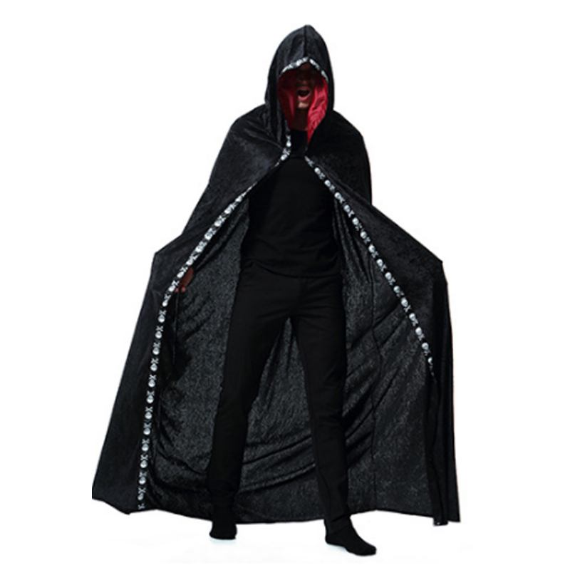 Ανδρική Ρόμπα Ghost Wizard For Halloween Day's Cosplay Hooded Long Robe Performance Cloak Ανδρικός Μανδύας