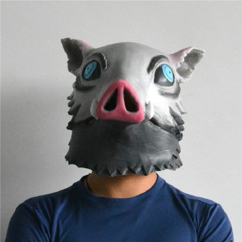 Anime Demon Slayer Kimetsu No Yaiba Hashibira Inosuke Pig Mask Halloween Costuem Cosplay For Adult