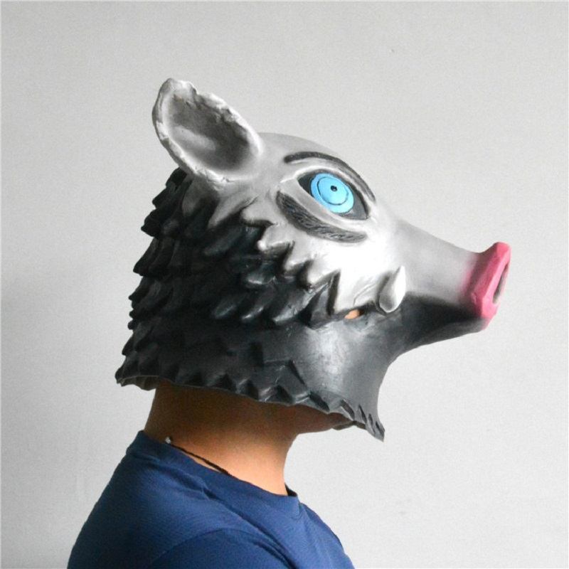 Anime Demon Slayer Kimetsu No Yaiba Hashibira Inosuke Pig Mask Halloween Costuem Cosplay For Adult