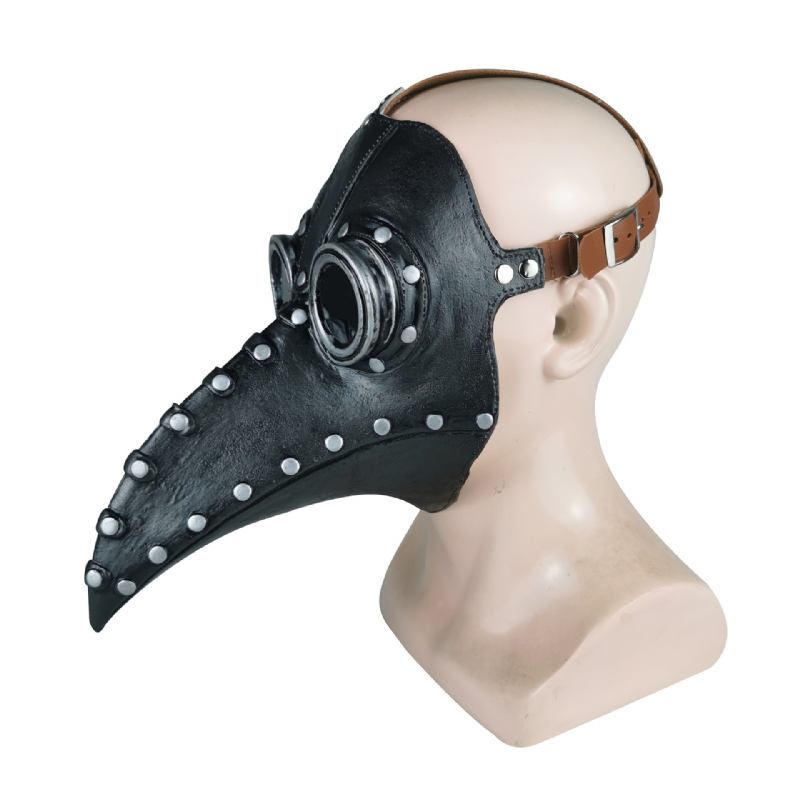 Αστεία Μεσαιωνική Steampunk Plague Doctor Bird Mask Latex Punk Cosplay Masks Beak Adult Halloween Event Props