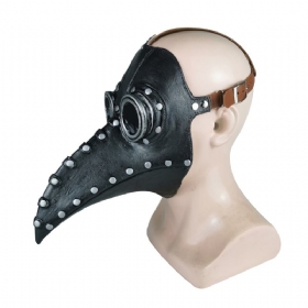 Αστεία Μεσαιωνική Steampunk Plague Doctor Bird Mask Latex Punk Cosplay Masks Beak Adult Halloween Event Props