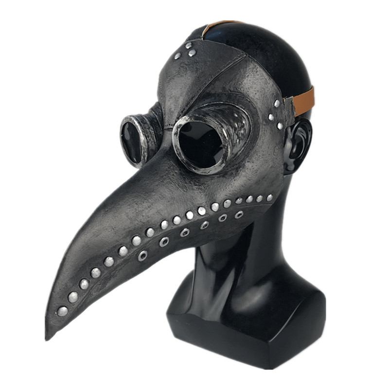 Αστεία Μεσαιωνική Steampunk Plague Doctor Bird Mask Latex Punk Cosplay Masks Beak Adult Halloween Event Props