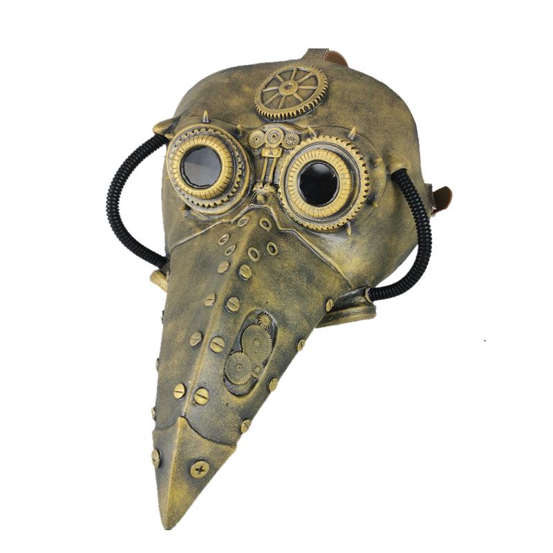 Αστεία Μεσαιωνική Steampunk Plague Doctor Bird Mask Latex Punk Cosplay Masks Beak Adult Halloween Event Props