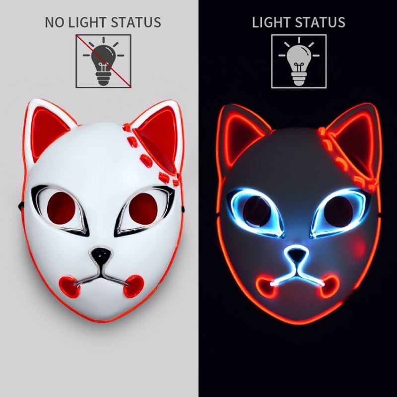 Blade Luminous Mask El Wire Led Cat Face Props Halloween