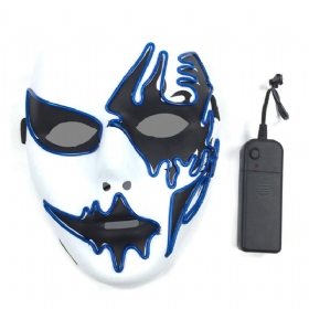 Brilliant El Mask For Carnival Halloween Birthday Party Cosplay Χειροποίητη Μάσκα Led Cold Light Face Glowing Street Dance Glow