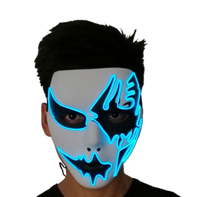 Brilliant El Mask For Carnival Halloween Birthday Party Cosplay Χειροποίητη Μάσκα Led Cold Light Face Glowing Street Dance Glow