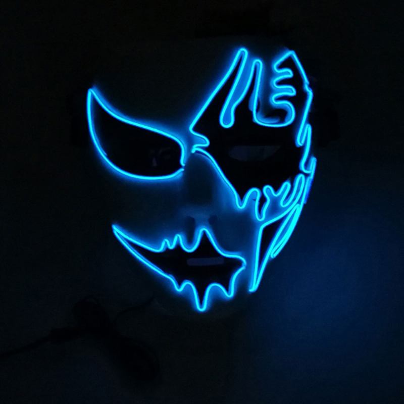 Brilliant El Mask For Carnival Halloween Birthday Party Cosplay Χειροποίητη Μάσκα Led Cold Light Face Glowing Street Dance Glow