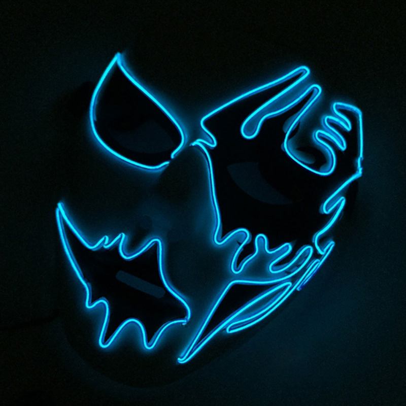 Brilliant El Mask For Carnival Halloween Birthday Party Cosplay Χειροποίητη Μάσκα Led Cold Light Face Glowing Street Dance Glow