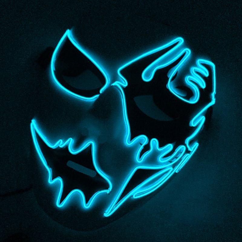 Brilliant El Mask For Carnival Halloween Birthday Party Cosplay Χειροποίητη Μάσκα Led Cold Light Face Glowing Street Dance Glow