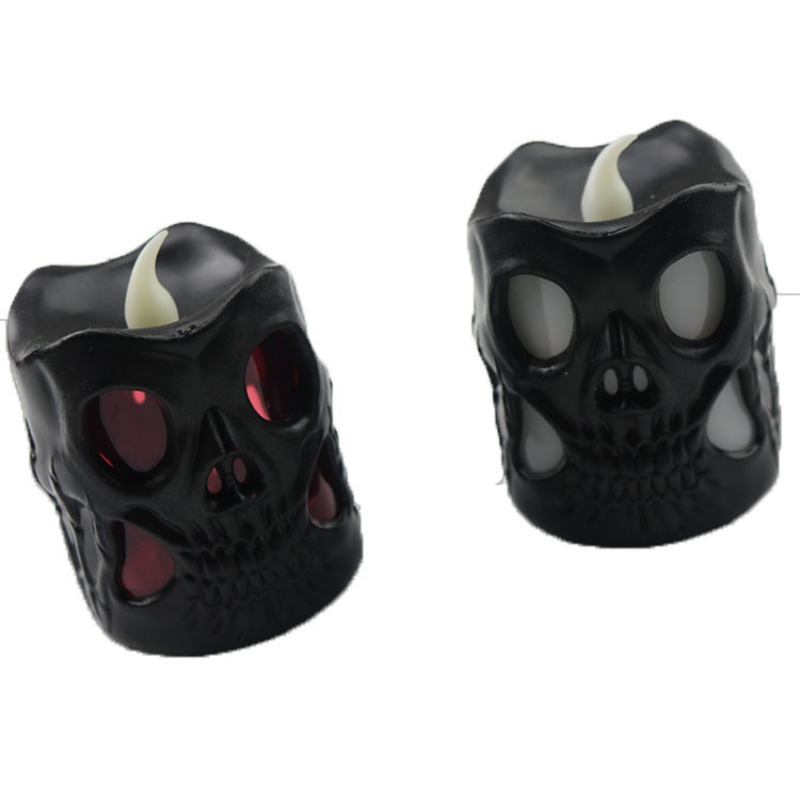 Creative Halloween Gift Led Skull Electronic Candle Light Κυλινδρικό Διακοσμητικό Φως Κεριών