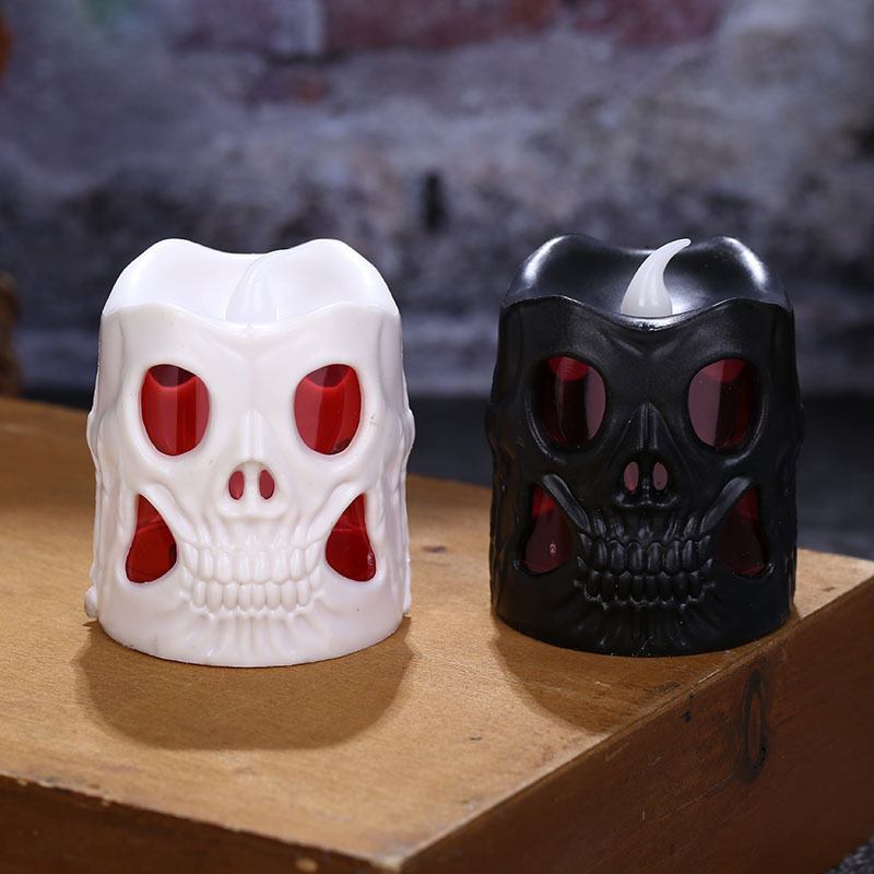 Creative Halloween Gift Led Skull Electronic Candle Light Κυλινδρικό Διακοσμητικό Φως Κεριών