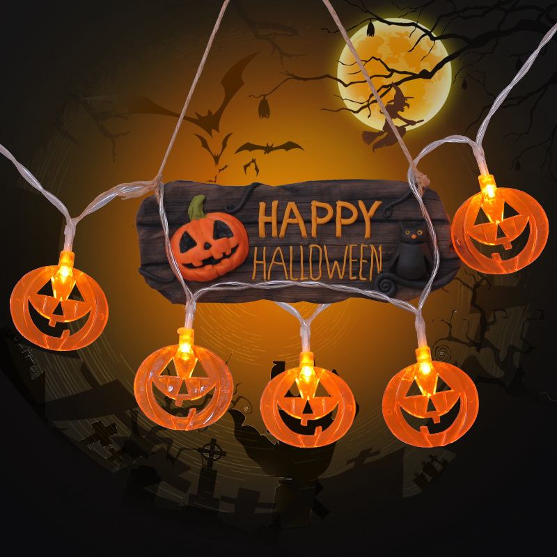 Φανάρια Led String Lights Starry Halloween Decoration Ins Αδιάβροχη Μπαταρία Επίπεδη Κολοκυθική Λάμπα Κορδόνι