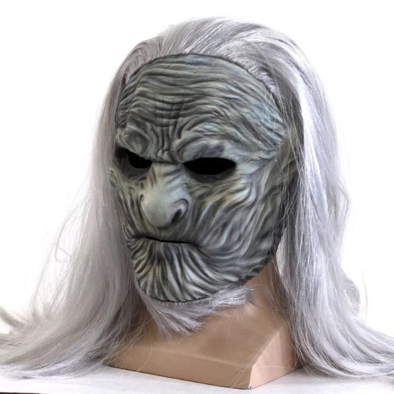 Game Of Thrones 8 The White Walkers Cosplay Mask Scary Night King Zombie Latex Masks Costume Props Για Το Halloween Party