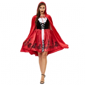 Γυναικεία Κοκκινοσκουφίτσα Halloween Cape Cosplay Ομοιόμορφη Παχύρρευστη S-3xl Plus