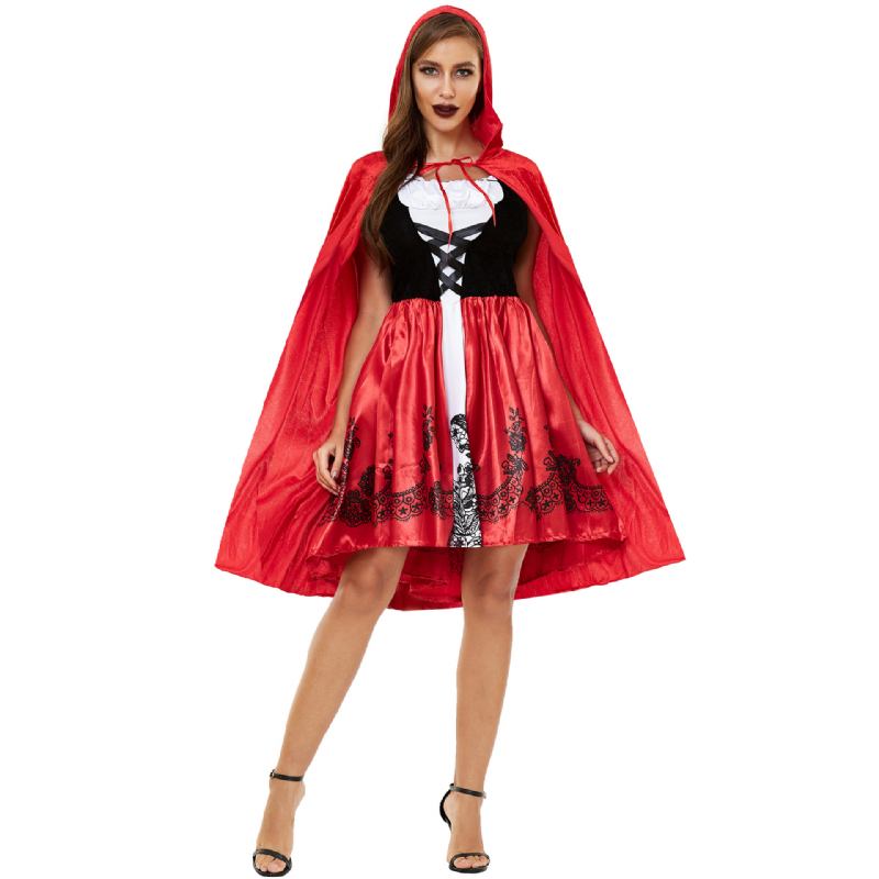 Γυναικεία Κοκκινοσκουφίτσα Halloween Cape Cosplay Ομοιόμορφη Παχύρρευστη S-3xl Plus