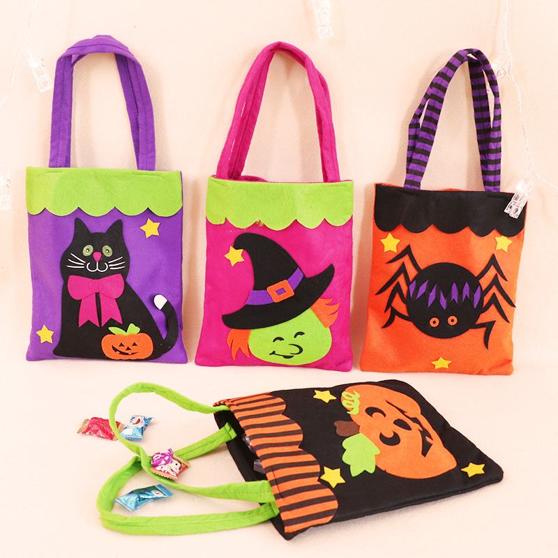 Halloween Applique Pumpkin Flannel Τσάντα Head Gift Bag Bag Spot Χονδρική