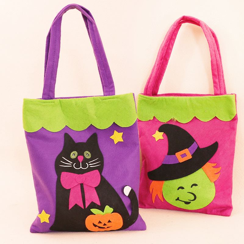 Halloween Applique Pumpkin Flannel Τσάντα Head Gift Bag Bag Spot Χονδρική