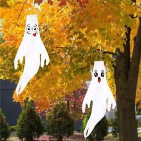 Halloween Ghost Flags Φεστιβάλ Φαντασμάτων Στολίδια Στεγνωτήρες Μαλλιών Διακοσμήσεις Για Πάρτι Χορού Led Φωτεινές Μπανέλες Καιρού