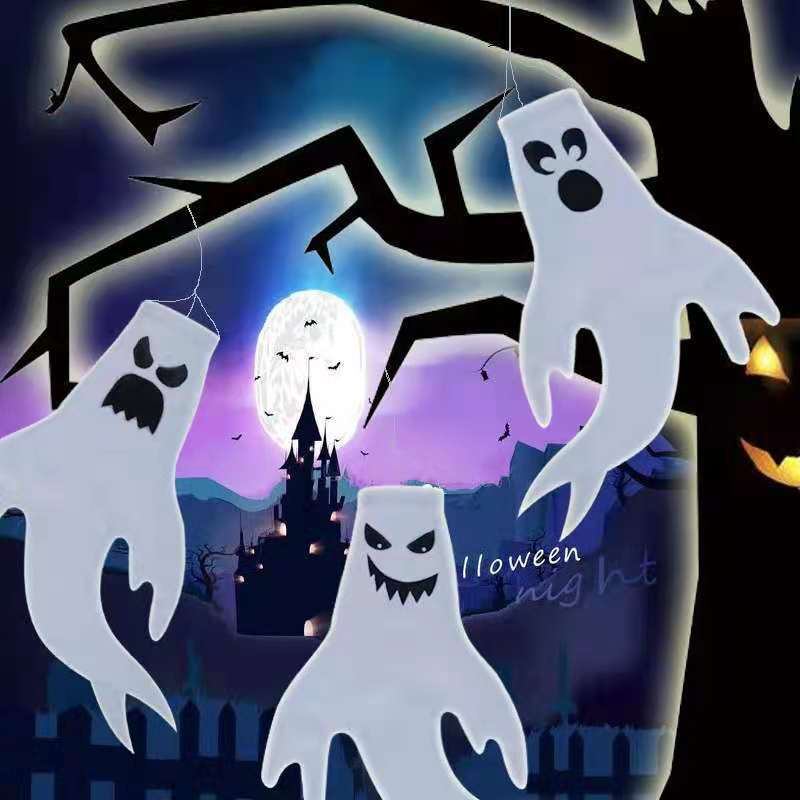 Halloween Ghost Flags Φεστιβάλ Φαντασμάτων Στολίδια Στεγνωτήρες Μαλλιών Διακοσμήσεις Για Πάρτι Χορού Led Φωτεινές Μπανέλες Καιρού