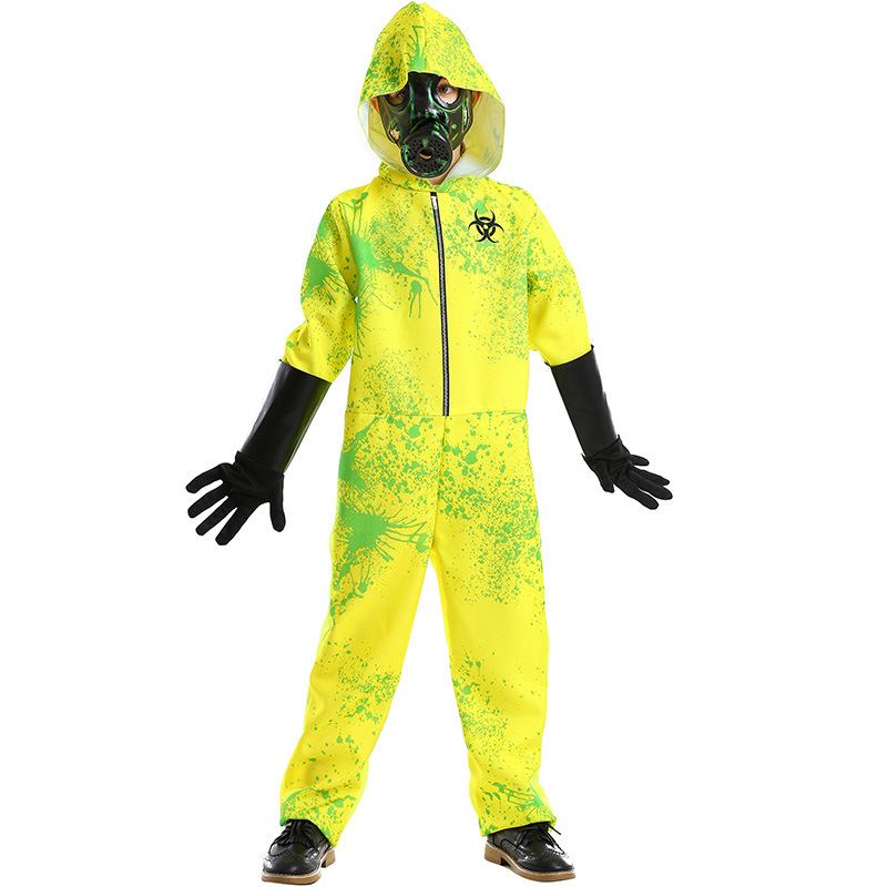 Halloween Horror Jumpsuit Biohazard Protective Clothing Splash Print Neutral Dress Up Zombie