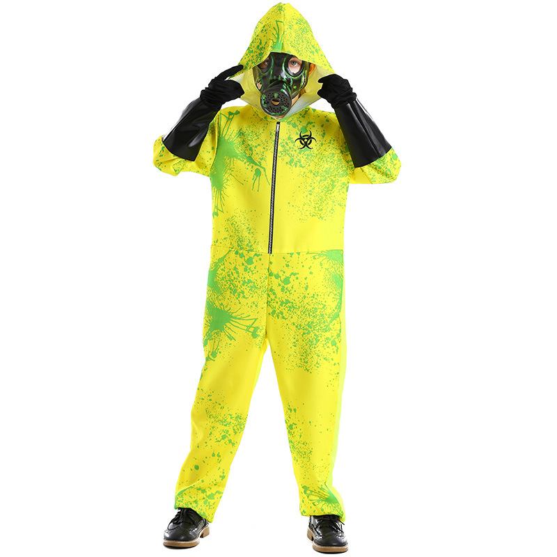 Halloween Horror Jumpsuit Biohazard Protective Clothing Splash Print Neutral Dress Up Zombie