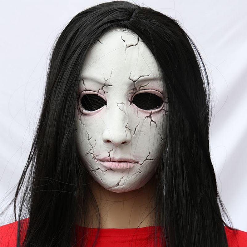 Halloween Mask Horror Haunted House Room Escape Skeleton Female Ghost Zombie Face Hood